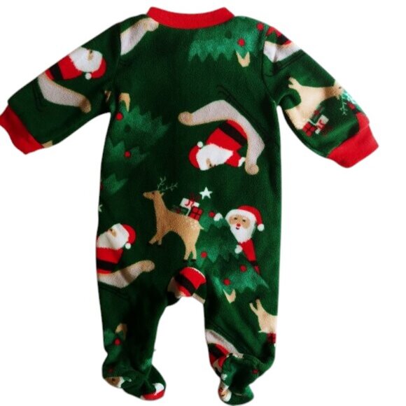 Carter's 2-Way Zip Fleece Holiday Footie size 3 Months - Picture 2 of 8
